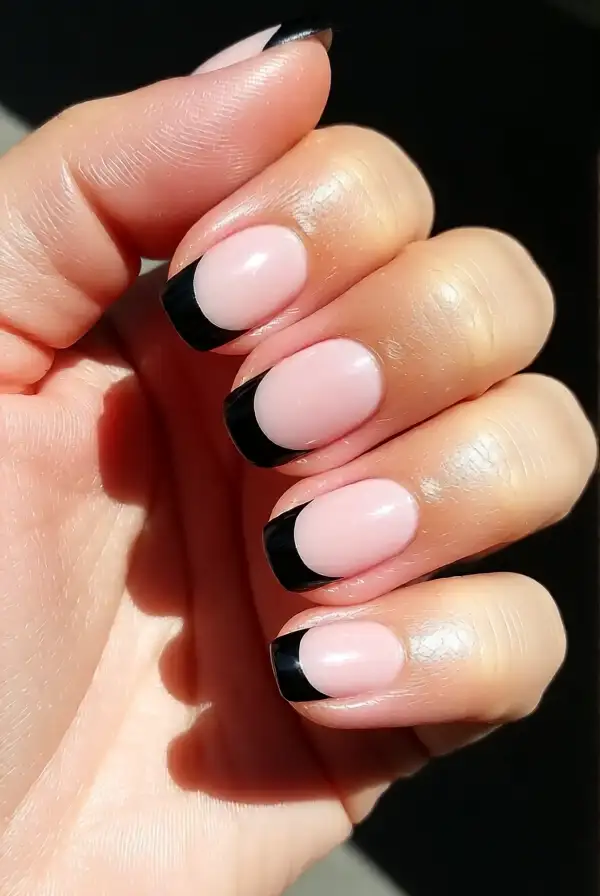 Trendy Black French Tips