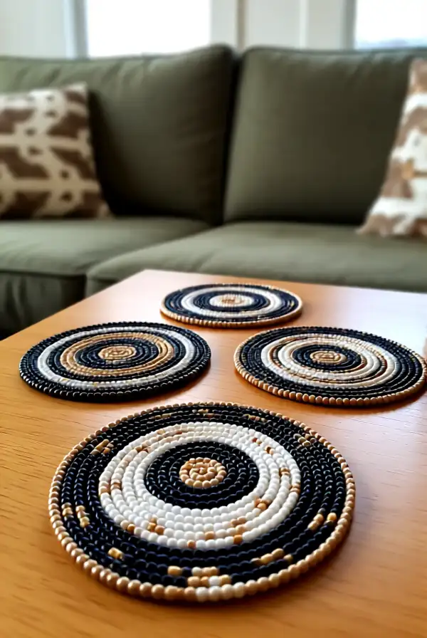 Unique Beaded Coasters