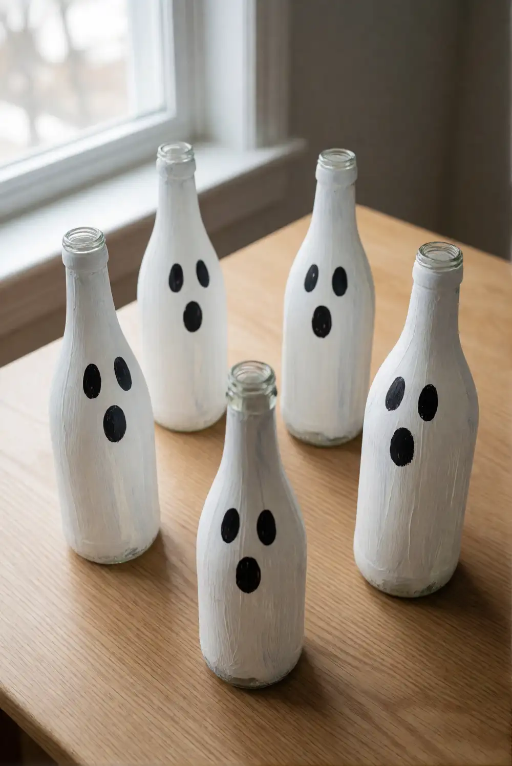 Upcycled Bottle Ghosts