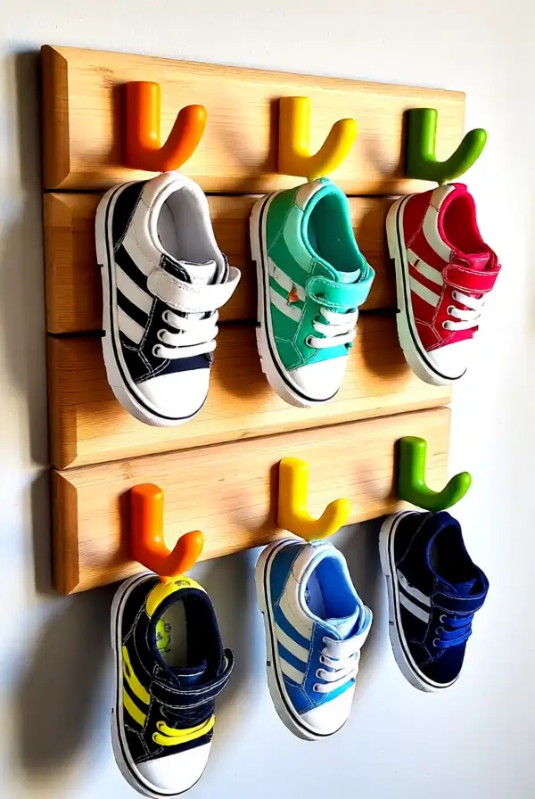 Use Shoe Hooks for Wall Storage