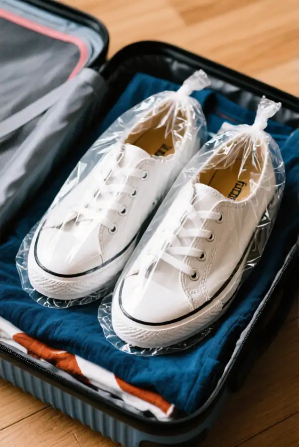 Use Shower Caps for Shoes