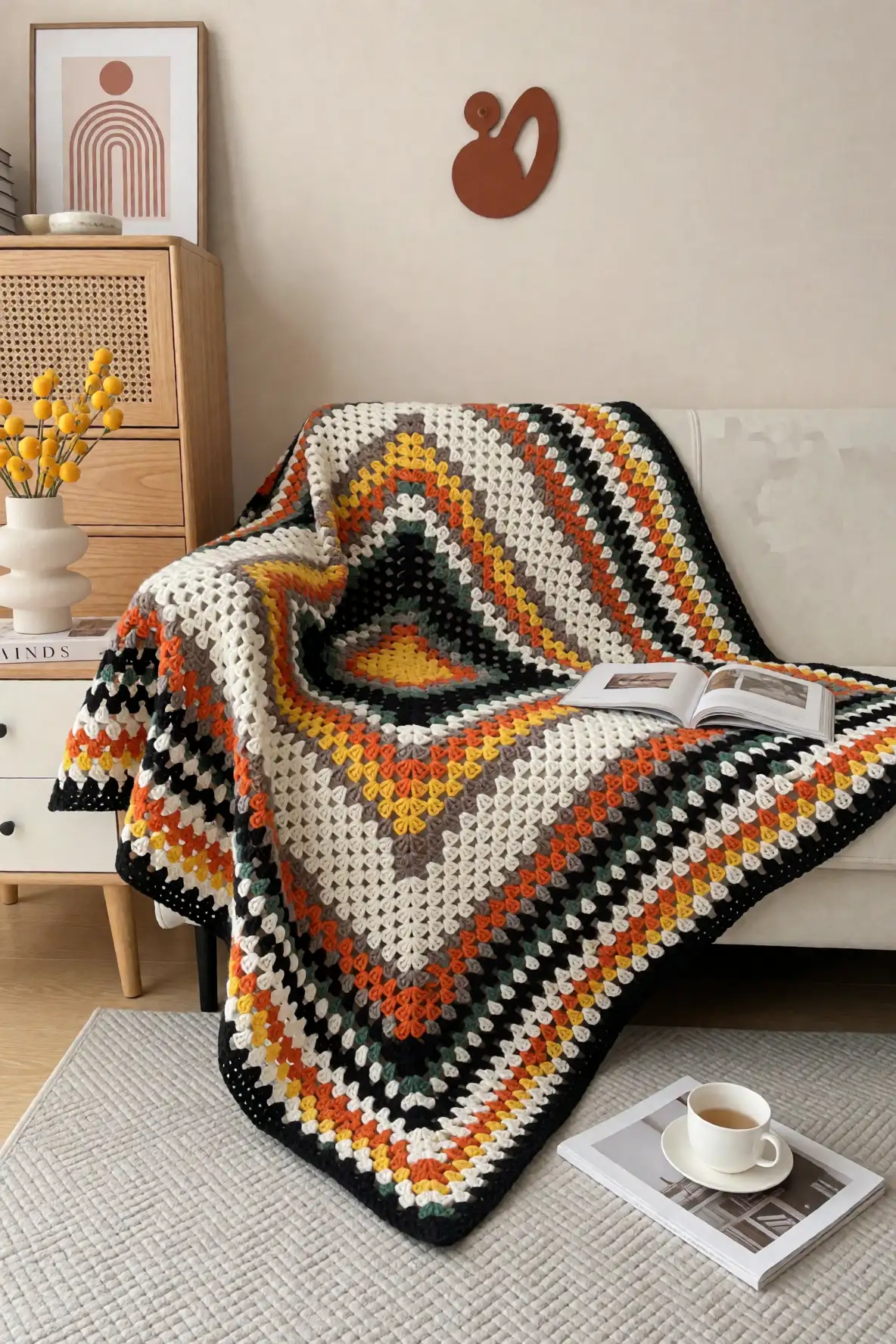 Using Crochet Blankets as Statement Pieces