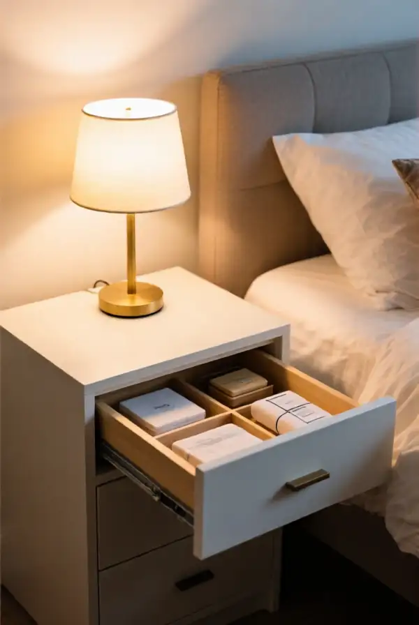 Utilize Drawer Storage for Bedside Items