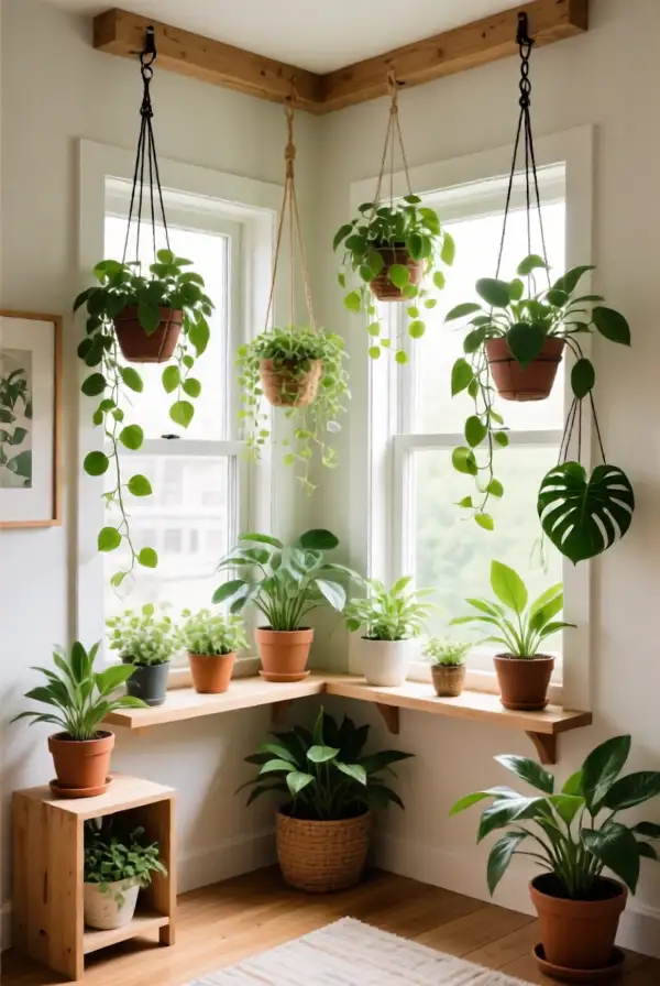 Utilizing Space with Hanging Plants