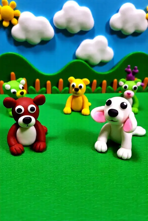 Valentine Animals with Playdough