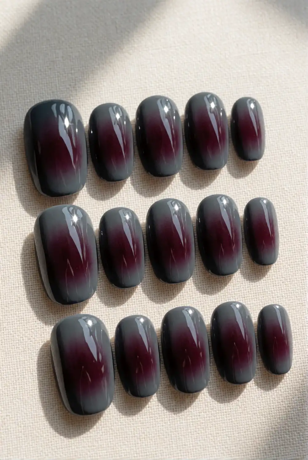 Velvet Chrome Gradient Nails