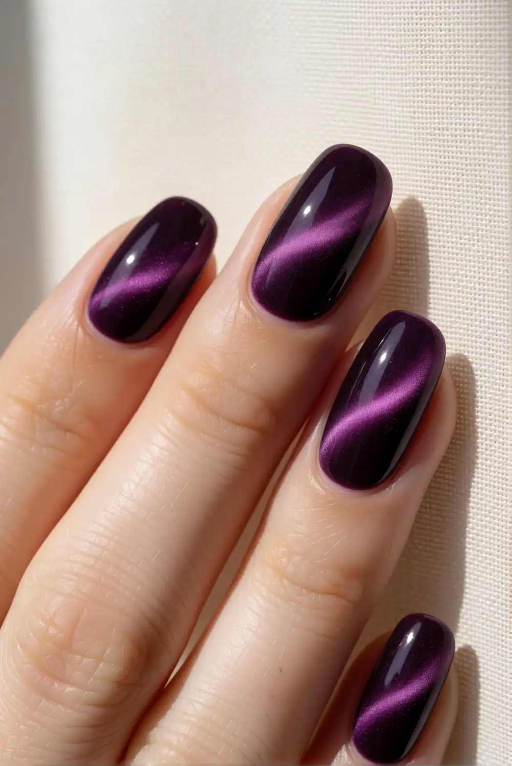 Velvet Plum Cat-Eye Nails