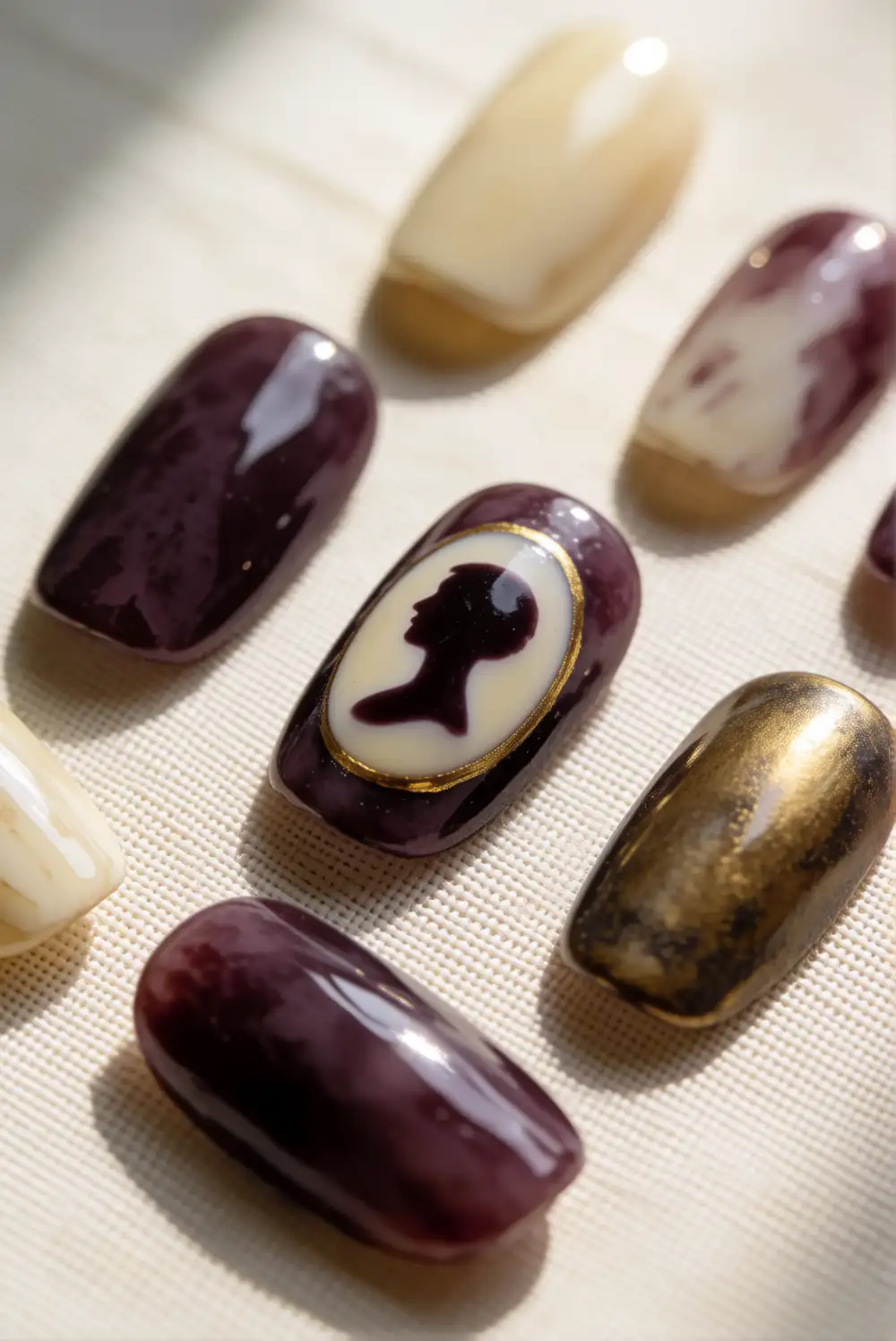 Victorian Portrait Cameo Nails