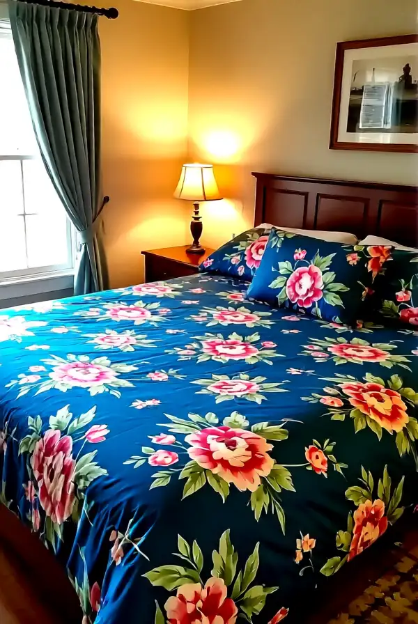 Vintage Blue Floral Bedding Ideas