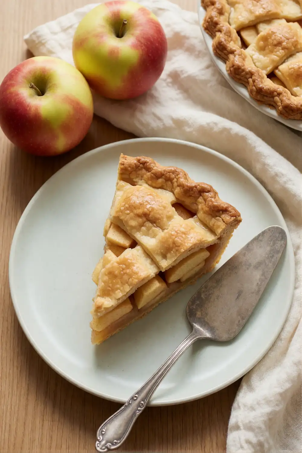 Vintage Pie Server with Fresh Apples