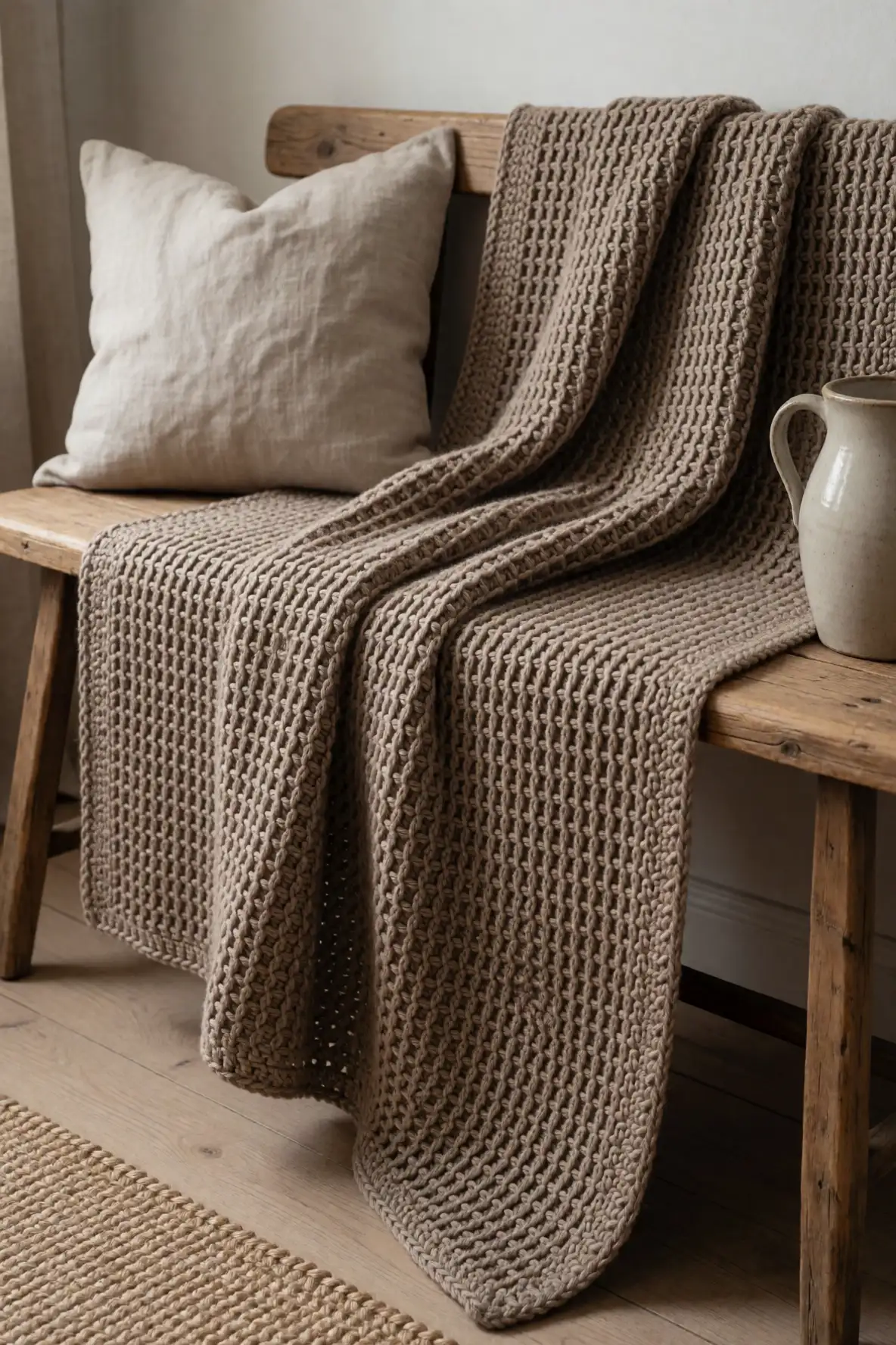 Waffle Stitch Blankets With Homespun Depth