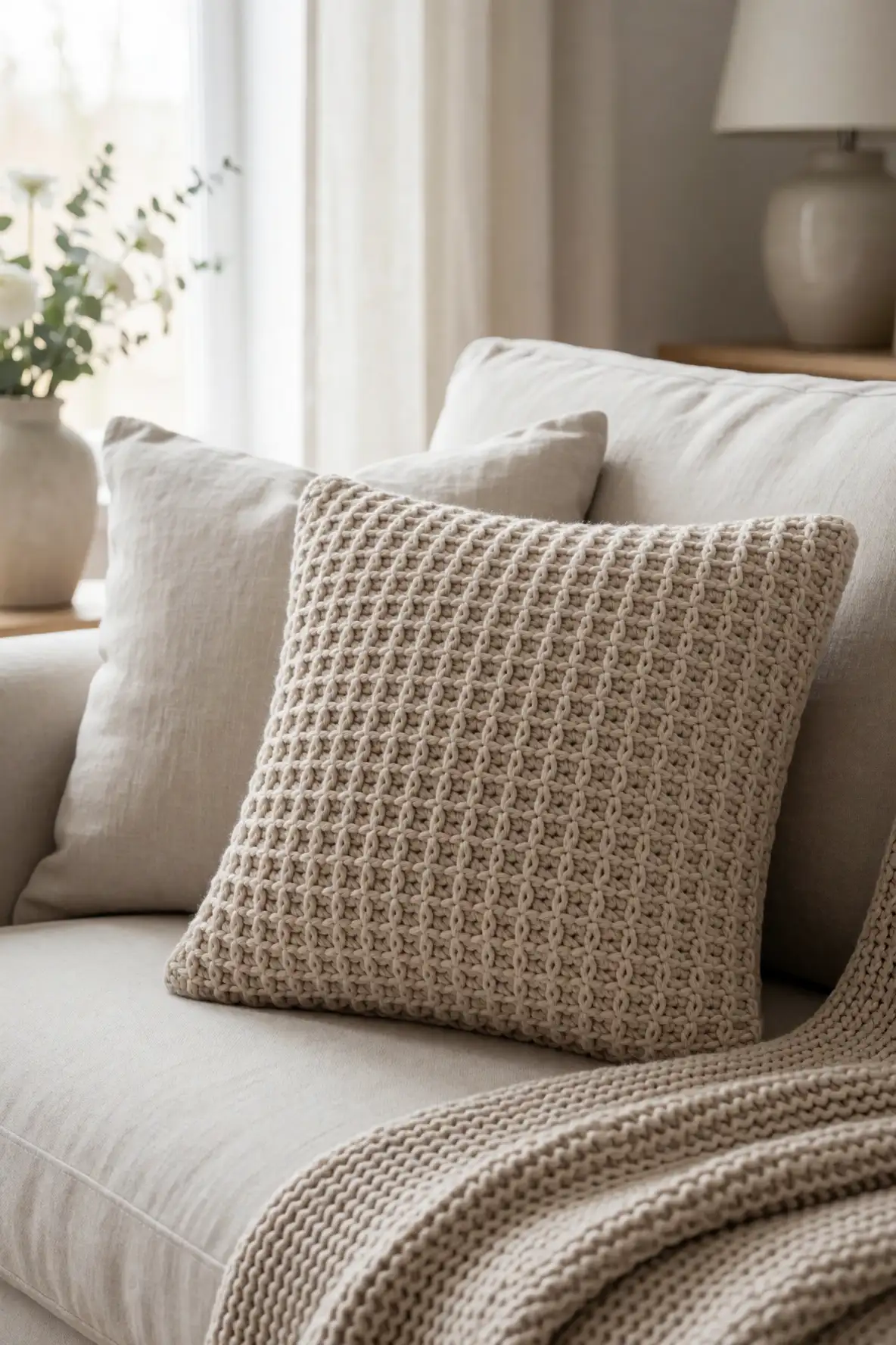 Waffle Stitch for Pillows and Cushions