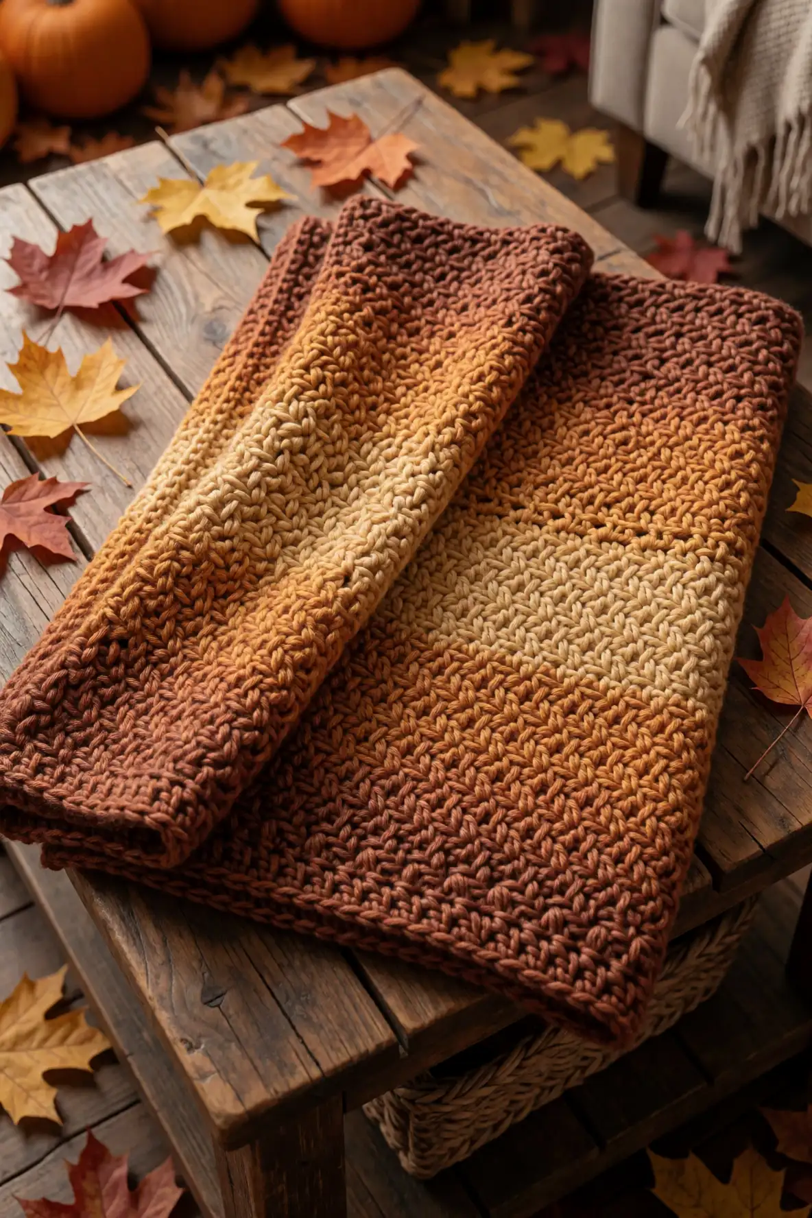 Warm Ombre Crochet Blankets