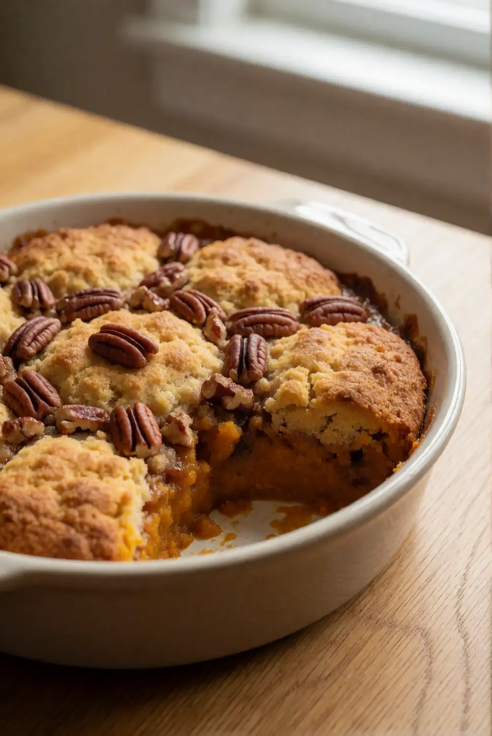 Warm Pumpkin Pecan Cobbler