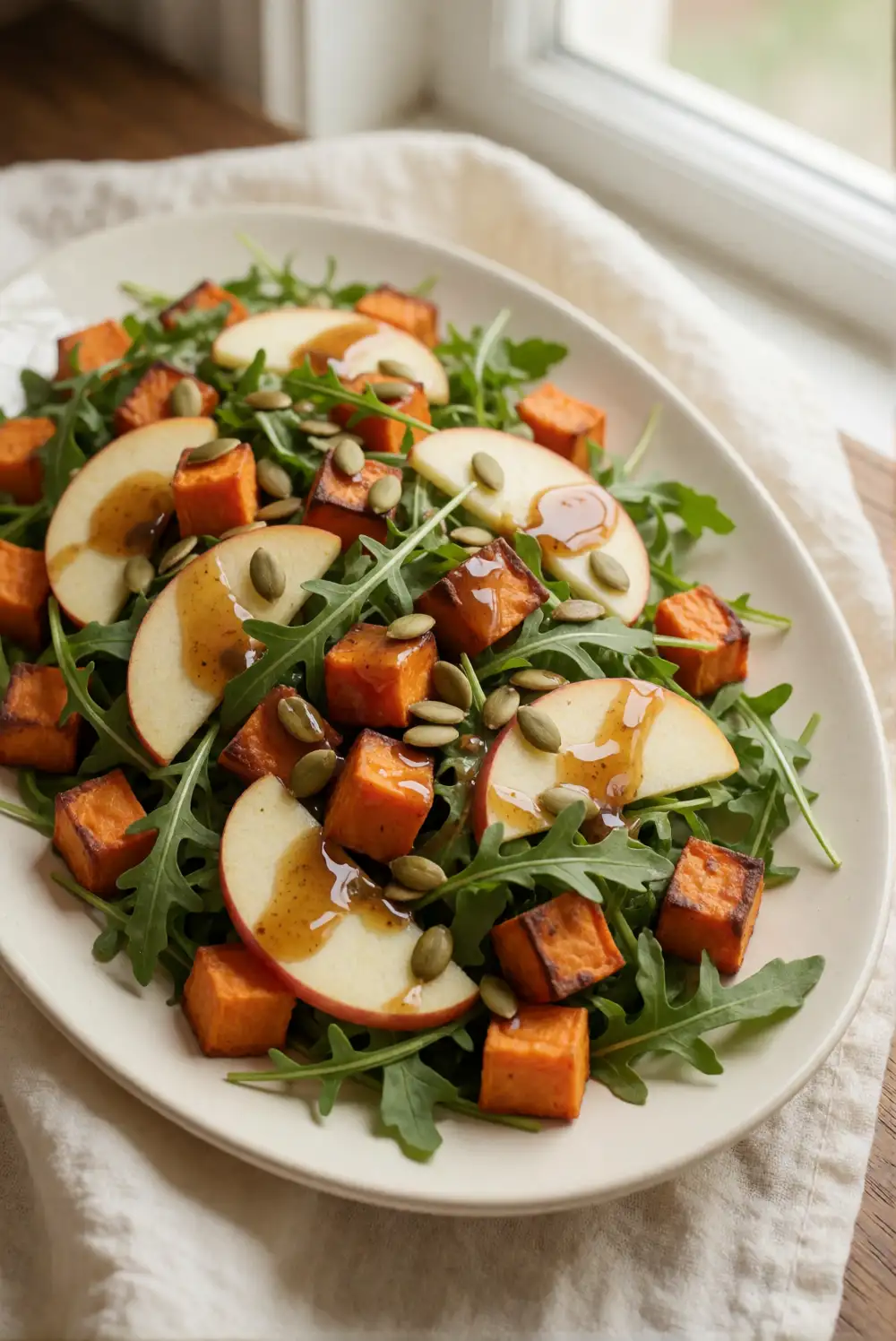 Warm Sweet Potato Salad With Apple and Arugula