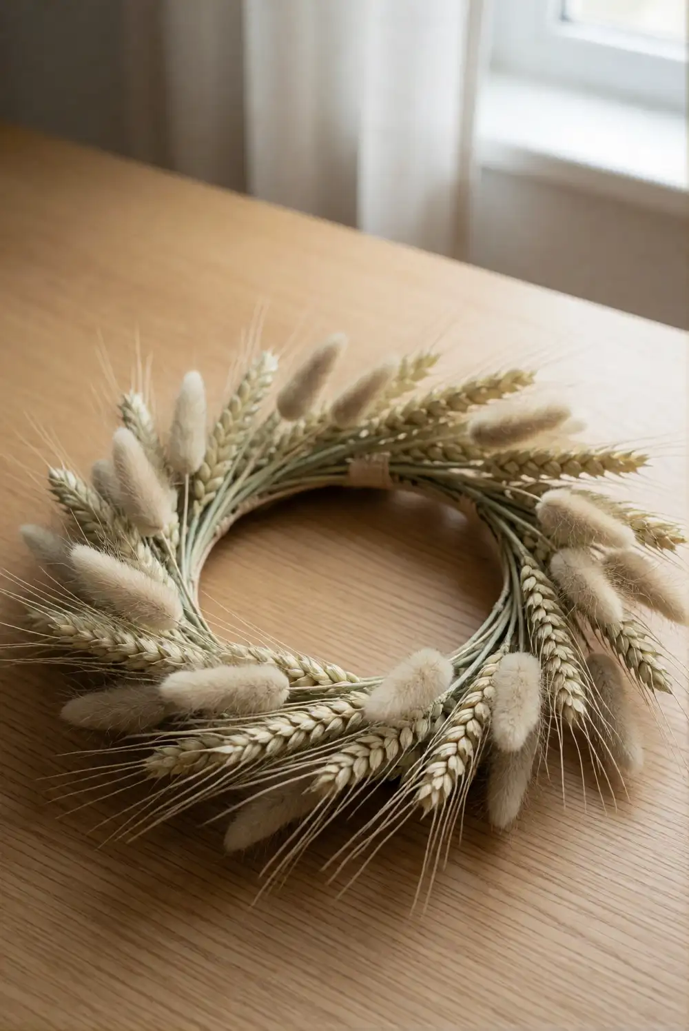 Wheat and Bunny Tail Grass Wreath