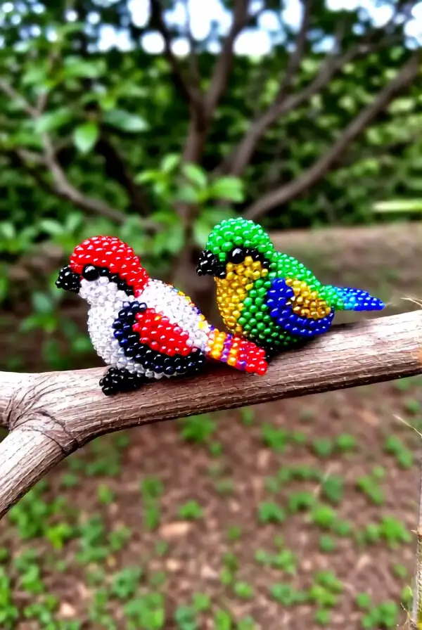 Whimsical Beaded Birds