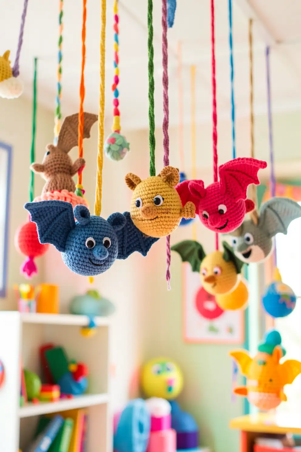 Whimsical Crochet Bats