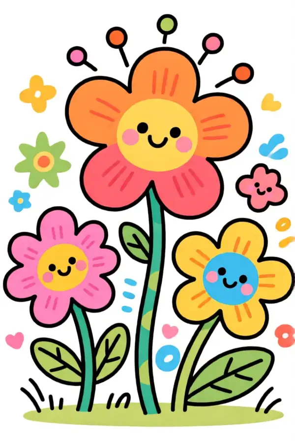 Whimsical Doodle Flowers