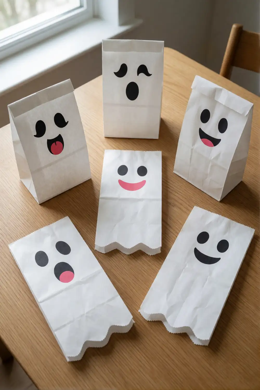 Whimsical Paper Bag Ghosts