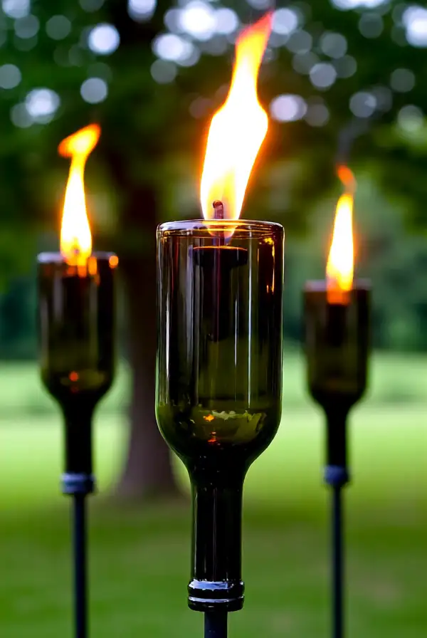 Wine Bottle Tiki Torches
