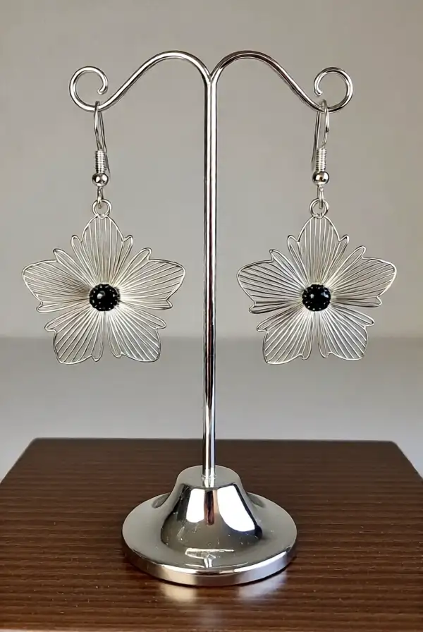 Wire Flower Earrings