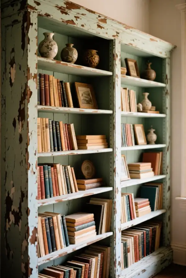 Worn-Down Bookshelves